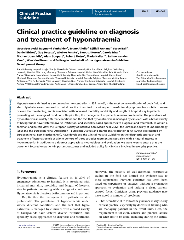 Mastering Hyponatremia Clinical Guidelines For Effective Management Mastering hyponatremia clinical guidelines for effective management